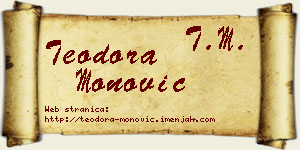 Teodora Monović vizit kartica